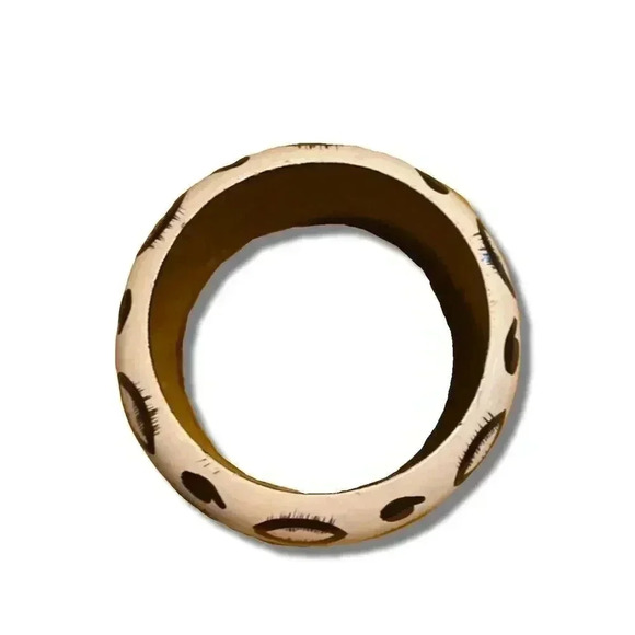 Vintage 90s White Black Bubble Statement Bracelet - Picture 3 of 3